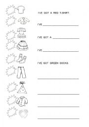 English Worksheet: clothes and colour