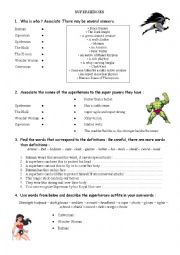 English Worksheet: Introducing superheroes