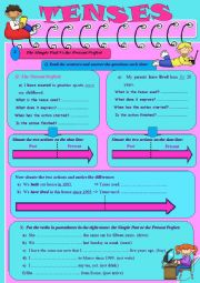 English Worksheet: Tenses (part 3) :The Simple Past Vs the Present Perfect