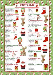 English Worksheet: Santas Quiz