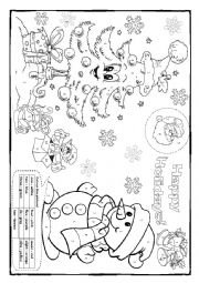 English Worksheet: Christmas colouring!