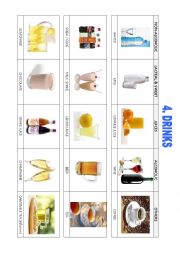 English Worksheet: PICTIONARY - Drinks
