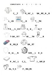 English Worksheet: clothes and other vocabulary