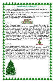 English Worksheet:  Christmas  Tree legends