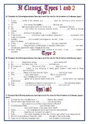 English Worksheet: If clauses, types I and II
