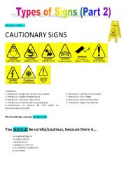 Types of Signs (Part 2) Modal Verbs