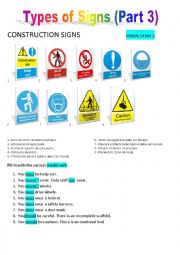 English Worksheet: Types of Signs (Part 3)