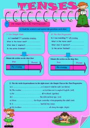 English Worksheet:  Tenses (part 4) :The Simple Past Vs the Past Progressive