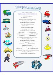 English Worksheet: Transportation Song