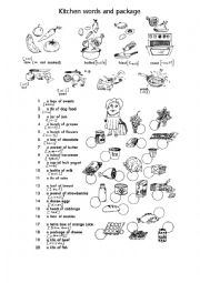 English Worksheet: Kitchen words.