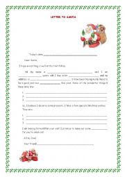 English Worksheet: A letter to Santa