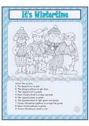 English Worksheet: Its Wintertime