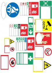 English Worksheet:                      safety signs