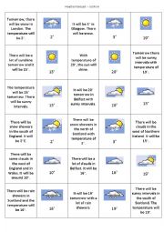 English Worksheet: Weather game - go fish