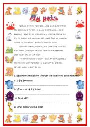 English Worksheet: My pets