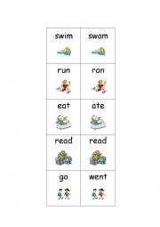 English Worksheet: past simple irregular verbs memory