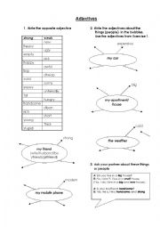 English Worksheet: Adjectives Opposites