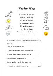 Weather Ways - Poem and Comprehension 