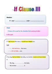 English Worksheet: if clause3