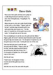 English Worksheet: Three girls