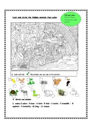 Hidden animals - ESL worksheet by stessenspaola
