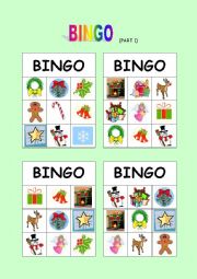 English Worksheet: Christmas Bingo Part 1