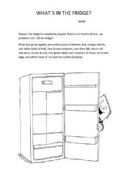 English Worksheet: The empty fridge!