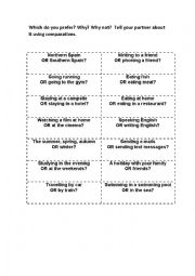 Comparatives - speaking activity