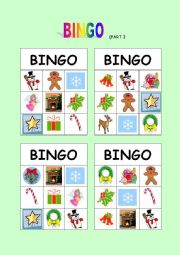 English Worksheet: Christmas Bingo Part 3