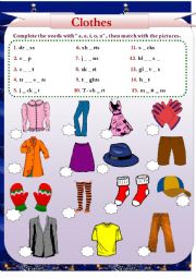 English Worksheet: Clothes