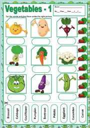  VEGETABLES  1- MATCHING