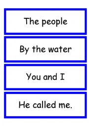 Sight word sentence/phrase cards