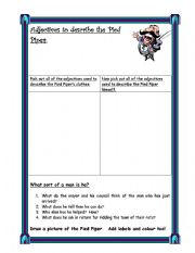 English worksheet: pied piper worksheet
