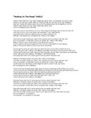 English Worksheet: Adele Rolling In The Deep Song Worksheet