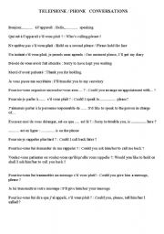 English Worksheet: Phone conversations Vocabulary