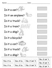 English Worksheet: Transportation