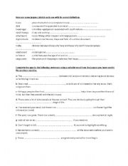 English worksheet: jargons