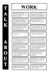 Work - 18 conversation cards - upper-intermediate level (editable)