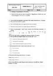 English Worksheet: devoir bac n 2