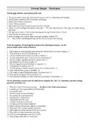 English Worksheet: Present Simple