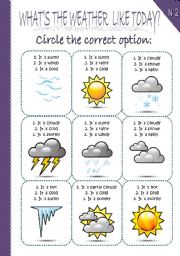 English Worksheet: Weather2