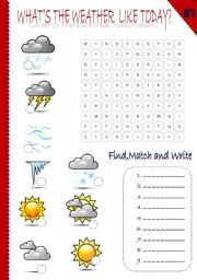 English Worksheet: Weather3 +key