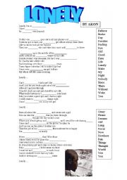 English Worksheet: Akon Lonely