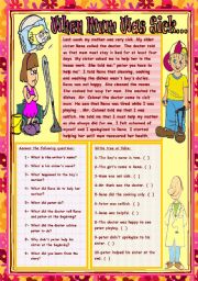 English Worksheet: WHEN MUM WAS SICK