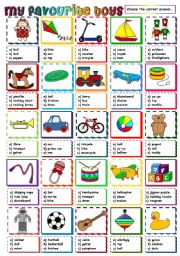 English Worksheet: My favourite toys - multiple choice