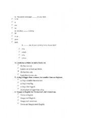 English worksheet: ESL TEST