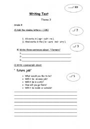 English Worksheet: writing exam