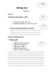 English worksheet: writing exam