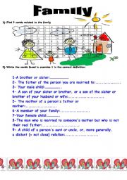 English Worksheet: The Family