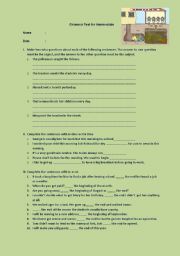 English Worksheet: grammar test for intermediate